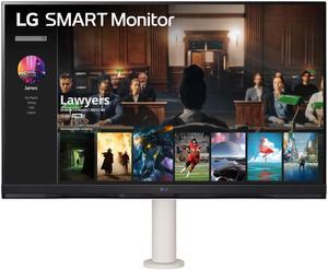 LG (32SQ780S) - 32-Inch 4K UHD(3840x2160) Display, Ergo Stand, webOS Smart Monitor, ThinQ Home, Magic Remote, USB Type-C, Stereo Speakers, AirPlay 2, Screen Share, Bluetooth,White