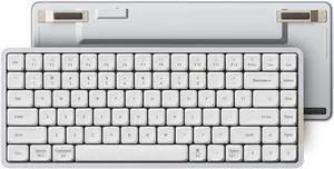 LOFREE Flow Low Profile Mechanical Keyboard, 75 Percent Rechargeable Wireless Keyboards with Bluetooth and Wired Connection for Windows, Mac OS/White Ghost Linear Switches