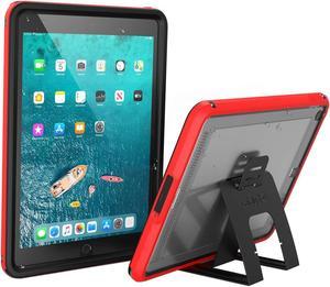 Waterproof Case Designed for iPad 10.2 9th 8th 7th Edition - Waterproof 6.6 ft - Full Body Protection, Heavy Duty Drop Proof 4ft, Kickstand, Built-in Screen Protector - Flame Red