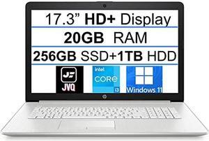 HP Newest Pavilion 17.3" HD+ Display Laptop Computer, 11th Gen Intel i3-1115G4(Up to 4.1GHz, Beat i5-8250U), 20GB DDR4 RAM, 256GB SSD+1TB HDD, HDMI, RJ-45, WiFi, Webcam, Windows 11S+JVQ Mousepad