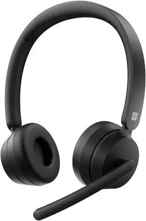 Microsoft Modern - Wireless Headset,Comfortable Stereo Headphones with Noise-Cancelling Microphone, USB-A dongle, On-Ear Controls, PC/Mac - Certified for Microsoft Teams,Black