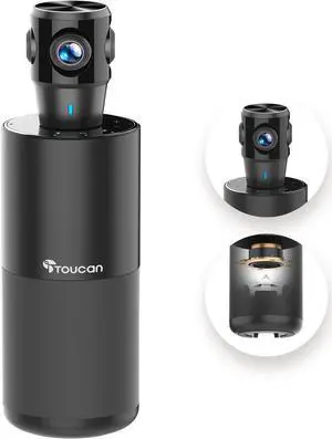 TOUCAN 360-Degree Video Conference Camera, 1080p HD Webcam with 4 Noise Reduction Mics, Speaker, AI Tracking, Works with Zoom, Google Voice, Microsoft Teams and More, for PC/Mac/Laptop/MacBook/Tablet