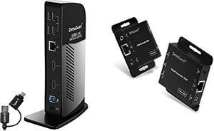 Zettaguard 164-Feet HDMI Extender Bundle with ZettaGuard USB 3.0 Universal Dual 4K Display Docking Station