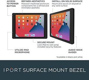 iPort Surface Mount System iPad Wall Mount - Compatible with iPad Pro 11" (3rd gen) and iPad Air 10.9" (5th gen) - Black