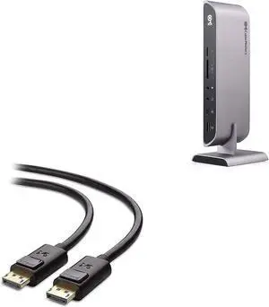 Cable Matters USB C Dock for Windows - Dual 4K DisplayPort, 80W Charging, UHS-II SD Card Slot, 10Gbps USB-A/USB-C, Gigabit Ethernet - Thunderbolt 3 Port Compatible USB C Docking Station & 6-Foot Displ