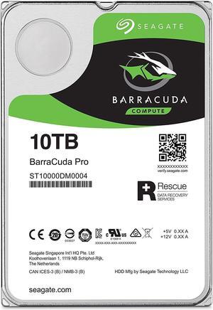 Seagate BarraCuda Pro 10TB Internal Hard Drive Performance HDD - 3.5 Inch SATA 6 Gb/s 7200 RPM 256MB Cache for Computer Desktop PC, Data Recovery (ST10000DM0004)