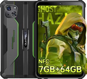 OUKITEL RT3 Rugged Android 13 Tablet - 8 Inch Waterproof-Tablet, 7GB+64GB 1TB Expandable, 5150mAh Battery Industrial Tablet PC, 16+8MP Camera, IP68&IP69K Tablet,4G Dual SIM/5G WiFi/BT5.3/OTG/NFC-Green