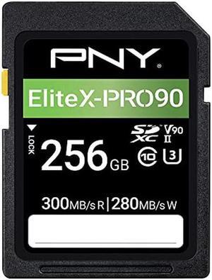 PNY 256GB EliteX-PRO90 Class 10 U3 V90 UHS-II SDXC Flash Memory Card
