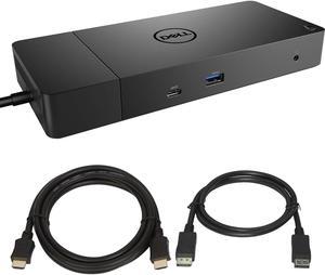 FKA Docking Station Bundle for Dell WD19DC with 240W Power Adapter +ZoomSpeed HDMI Cable + ZoomSpeed DisplayPort Cables (210W Power Delivery)