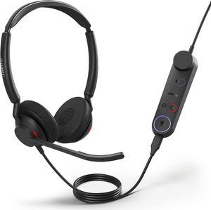 Jabra Engage 50 II Wired Stereo Headset with Link Call Control - Noise-Cancelling 3-Mic Technology and USB-C Cable, Ultra-Lightweight - MS Teams Certified, Works with All Other Platforms - Black