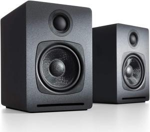 Audioengine A1 60W Wireless Bluetooth Desktop Speakers for PC, Mac, Gaming, with aptX, Subwoofer Out (Pair, Grey)