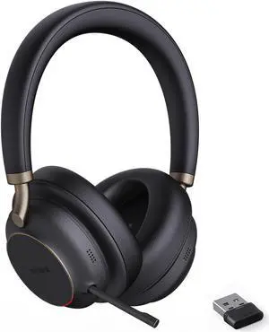 Yealink BH76 Plus Wireless Headset for Work, Bluetooth Headsets with Microphone Active Noise Cancelling (ANC), Retractable Hidden Mic Arm, Teams Certified Headset Compatible with PC Mac Mobile Phone