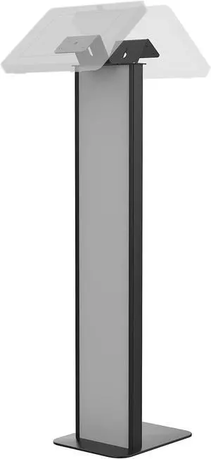 Dual Floor Stand Kiosk - CTA Heavy-Duty VESA Compatible Floor Stand with Interior Cable Routing System and Scratch Resistant Padding on Weighted Base with Support Brackets - Silver (ADD-PARAFSV2)