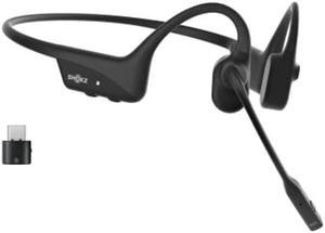 SHOKZ OpenComm2 UC - Bone Conduction Bluetooth Stereo Computer Headset with Boom Mic - USB-C Compatible with PC and Mac - Zoom Certified, with Bookmark