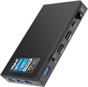 MeLE Fanless Mini PC Quieter3Q 11th Gen N5105 8GB 128GB Windows 11 Pro Micro Computer WiFi 6 Small Desktop Service with USB-C PD, Gigabit Ethernet, Dual HDMI 4K, Auto Power on, PXE Support M.2 SSD