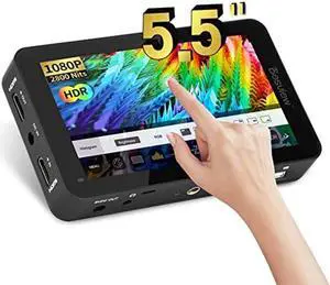 Desview R6 Camera Monitor, 5.5 inch Touch Screen Field Monitor 4K HDMI 2800nits Ultra High Brightness IPS 178deg View Angle with 3D Lut Waveform VectorScope Histogram Support 8V DC Output