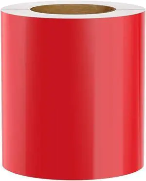Premium Vinyl Label Tape, Red, 6" x 150' for DuraLabel 9000, LabelTac 9, SafetyPro 9G, VnM 8 and Viscom ProMax 9