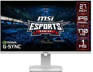 MSI G274RW, 27" Gaming Monitor, 1920 x 1080 (FHD), IPS, 1ms, 170Hz, G-Sync Compatible, HDR Ready, HDMI, Displayport, Tilt, Swivel, Height Adjustable, White