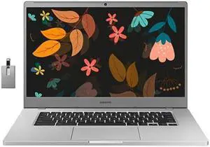 Samsung 4+ Chromebook Laptop, 15.6" FHD LED Display, Intel Celeron N4000, 4GB RAM, 64GB eMMC, HD Webcam, Wi-Fi 5, Bluetooth, Chrome OS, Platinum Titan, 32GB USB Card