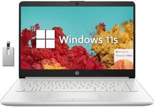 HP Stream 14" HD Laptop, Intel Celeron N4120, 4GB RAM, 64GB eMMC, Intel UHD Graphics 600, 1 Year Office 365, HD Camera, Wi-Fi 5, Bluetooth, Fast Charge, Windows 11 S, Silver, 32GB Hotface USB Card