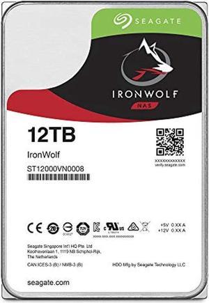 Seagate IronWolf 12TB NAS Internal Hard Drive HDD - 3.5 Inch SATA 6Gb/s 7200 RPM 256MB Cache for RAID Network Attached Storage - Frustration Free Packaging (ST12000VNZ008)