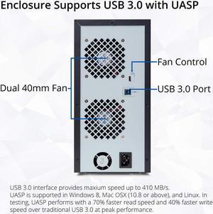 Syba 8 Bay Tool Less Tray Hot Swappabe 2.5" 3.5" SATA Non Raid External USB 3.0 Enclosure SY-ENC50119
