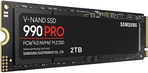 SAMSUNG 990 PRO 2TB, 3-bit MLC V-NAND, M.2 (2280), NVMe 2.0, R/W(Max) 7,450MB/s/6,900MB/s, 1,400K/1,550K IOPS, 1200TBW, 5 Years Warranty