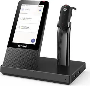 Yealink WH67 Wireless DECT Headset Teams Certified,Long Wireless Range 120m/394ft,Talk Time 8H,Speaker,Work with PC/Laptop/Desk Phone,and Cell Phone (USB-A,Bluetooth),Noise Canceling Microphone