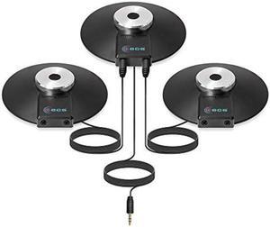ECS WordForum 3.5mm TRS 360deg Omnidirectional Stereo Conference Microphone for PC - with Daisy Chain Option, Condenser Mic for Teleconferencing - 3 Pack