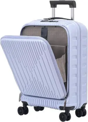 Kaleenie 19 Inch Suitcase Hand Luggage with Front Pocket for 15.6" Laptop, 35 * 23 * 55cm, 43L, Ligthweight ABS+PC Hardshell Carry On, Lilac Purple