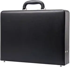 YUEMAI Hard Attache Briefcases for Men & Women/Bonded Leather Slim Hard-Sided Laptop Cases with Combination Locks - Black