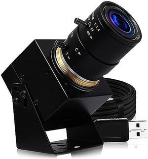 ELP 4K USB Camera with Microphone Manual Zoom Webcam 2.8-12mm Variable Focus PC Camera Mini UVC USB2.0 Web Camera IMX317 USB Security Camera 8mp Industrial Close-up Camera for Computer Raspberry Pi