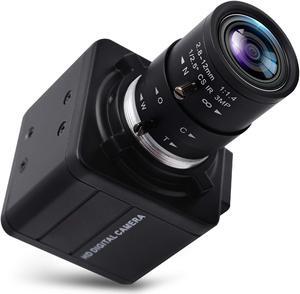 SVPRO 4K Ultra HD Webcam 5X Optical Zoom Camera with 2.8-12mm Variable Lens USB Web Camera 3840x2160@30fps UHD USB with Camera Sony IMX317 Sensor Camera PC USB2.0 UVC Webcam for Mac/Window/Linux
