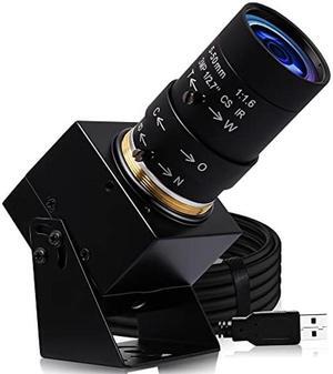 ELP 4K USB Camera with Microphone Manual Zoom Webcam 5-50mm Variable Focus PC Camera for Computer Mini UVC USB2.0 Web Camera IMX317 Varifocal Audio Video USB with Camera 8mp Vari-focus Close-up Camera