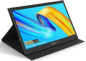 Visual Beat 13.3" Portable USB Type-C Monitor, 1080P FHD, IPS, 100% DCI-P3, External Screen with Premium Smart Cover Dual Speakers for Xbox,PS4,Switch,Laptop,PC,Phone,Surface...