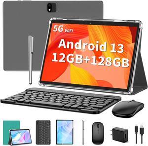 Android Tablet with Keyboard, Android 13 Tablet, 12GB+128GB, 1TB Expand, 2 in 1 Tablet, 10 inch Tablet with Case, Mouse, Stylus, 8000mAh Battery, 2.4G/5G WiFi, GPS, Google Certified Tablet PC, Green