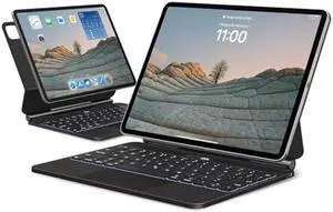 APPS2Car Keyboard Case for iPad Pro 11 inch (1st, 2nd, 3rd, 4th Gen) and iPad Air (4th, 5th Gen), Floating Cantilever Stand, Multi-Touch Trackpad, Backlit Keys, Magic Black