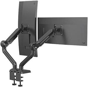 SHOPPINGALL Heavy Duty Dual Monitor Mount for 13 to 35 inch VESA Compatible Screens, Each Pneumatic Gas Spring Arm Supports up to 26.5lbs - SA-GE62U-Black