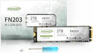 Fikwot FN203 2TB M.2 SATA SSD - SLC Cache 3D NAND TLC SATA III 6Gb/s M.2 2280 NGFF Internal Solid State Drive, Up to 550MB/s, Compatible with Ultrabooks, Tablet Computers and Mini PCs