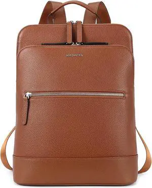 BOSTANTEN Genuine Leather Laptop Backpack Purse for Women Backpack Travel Bag Brown