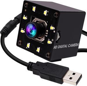 ELP 4K USB Camera Night Vision 8mp Autofocus Webcam for Computer Mini UVC USB2.0 Lightburn Camera IMX415 USB Security Camera PC Camera for Raspberry pi Jetson Nano (100degree No Distortion Lens)