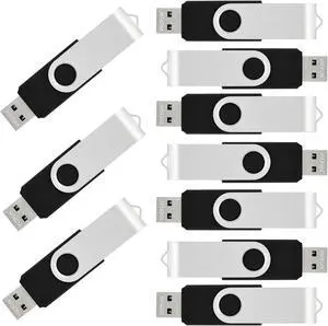 VICFUN 50pcs 8GB Flash Drives 8GB USB Pen Drive USB 2.0-Black