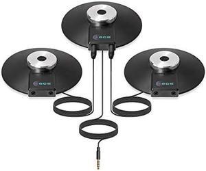 WordForum 3.5mm TRRS 4 Pole and (2) WordForum 3.5mm TRS Stereo 360 Conference Microphone - Omnidirectional Recording for Meetings - Compatible with iPhone, Android, Microsoft Surface, Tablets and More