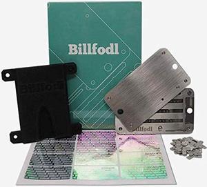 The HODL Bundle by BillFodl (1 Main Unit, 1 Set Tamper-Proof Stickers, 1 Fodl Hodler) | Bitcoin, Ethereum & Crypto Wallet - Hardware Wallet Backup for Ledger Nano S, Trezor & KeepKey