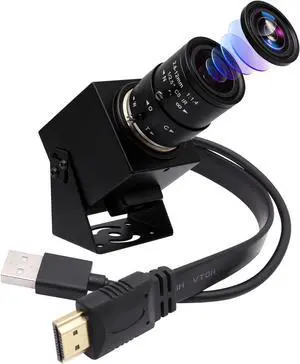 ELP 4K USB HDMI Camera Manual Zoom Webcam Variable Focus PC Camera Mini Close-up Camera for Computer H.264 Telescope USB Security Camera 8mp IMX415 Industrial CCTV Camera (2.8-12mm 4X Zoom Lens)