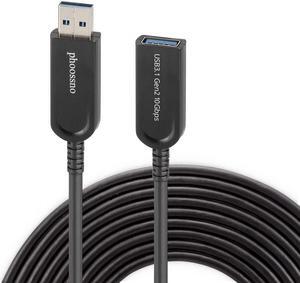 phoossno USB 3.1 Extension Cable Active Optical USB 10Gbps 33ft 10m Compatible with Microsoft Azure Logitech Camera Xbox Touch Screen Kinect Keyboard Mouse Intel RealSense