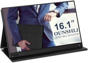 OUNSHLI Portable Monitor for Laptop 16.1 Inch Full HD 1080P Dual Computer Monitor USB C HDMI with Speakers, Flat Travel Monitor for MacBook Pro PS4 PS5 PC, Smart Cover&Screen Protector Included...