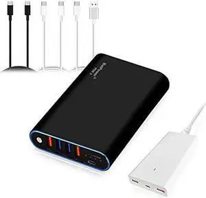 BatPower 75Wh High Power Delivery Laptop USB C Power Bank Compatible with MacBook Pro Air USB-C Laptop Portable Charger External Battery & Slim 120W PD USB-C Adapter, USB Fast Charge tablet smartphone