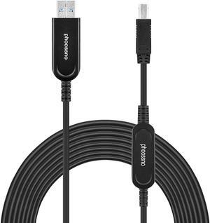 phoossno USB 3.0 A to B Extension Cable Active Optical USB 10Gbps 33ft 10m Backward USB2.1 and USB 1.1 Compatible with Camera Printer, Scanner, Game Controller, Meeting Room/Conference Room