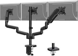 MOUNT PRO Triple Monitor Desk Mount - Articulating Gas Spring Monitor Arm, Removable with Clamp and Grommet Base - Fits 13 to 27 Inch LCD Computer Monitors, VESA 75x75, 100x100